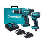 MAKITA DLX2142Y COMBO TALADRO PERCUTOR 18V 1/2" + ATORNILLADOR DE IMP 18V HEX 1/4" + 2BAT 1.5AH