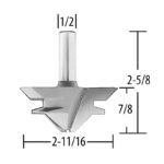 MAKITA 733335-A FRESA CARBURO TUNGSTENO PARA CONJUNTOS P/ROUTER ESPIGA 1/2" Ø2-11/16" LARGO 2-5/8" 2F - Image 2