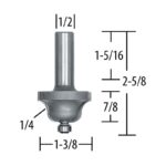MAKITA 733280-A FRESA CARBURO TUNGSTENO P/MOLDURA ROMANA P/ROUTER ESPIGA 1/2" RADIO 1/4" LARGO 2-5/8" 2F - Image 2